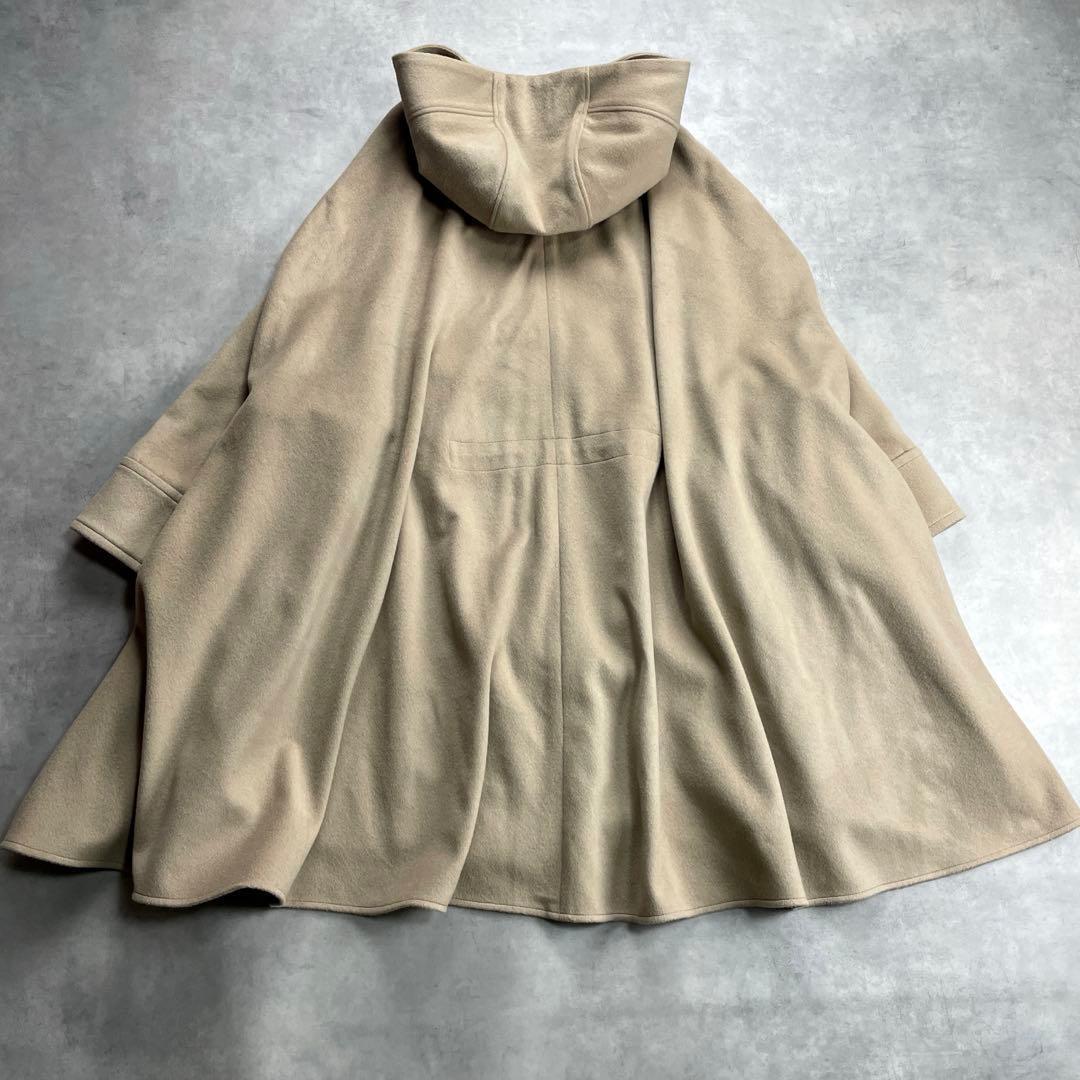 美品　ハウスオブロータス　カシミヤブレンドビーバーポンチョコート　ベージュ系