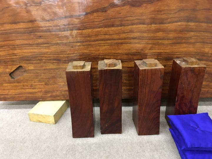 【引取限定】［アフリカケヤキ製］座卓