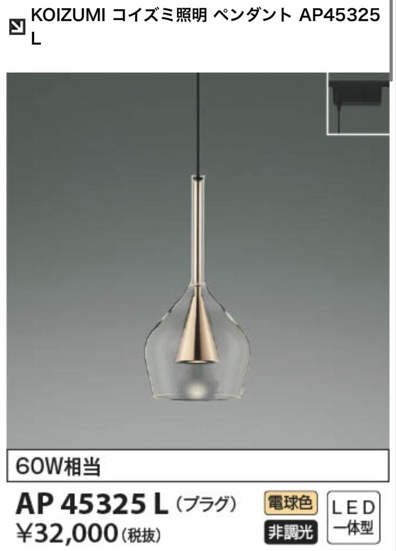 KOIZUMI ペンダント AP45325 L