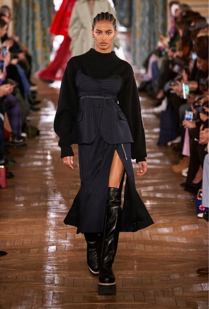 美品　sacai Chalk Stripe スカート　サカイ