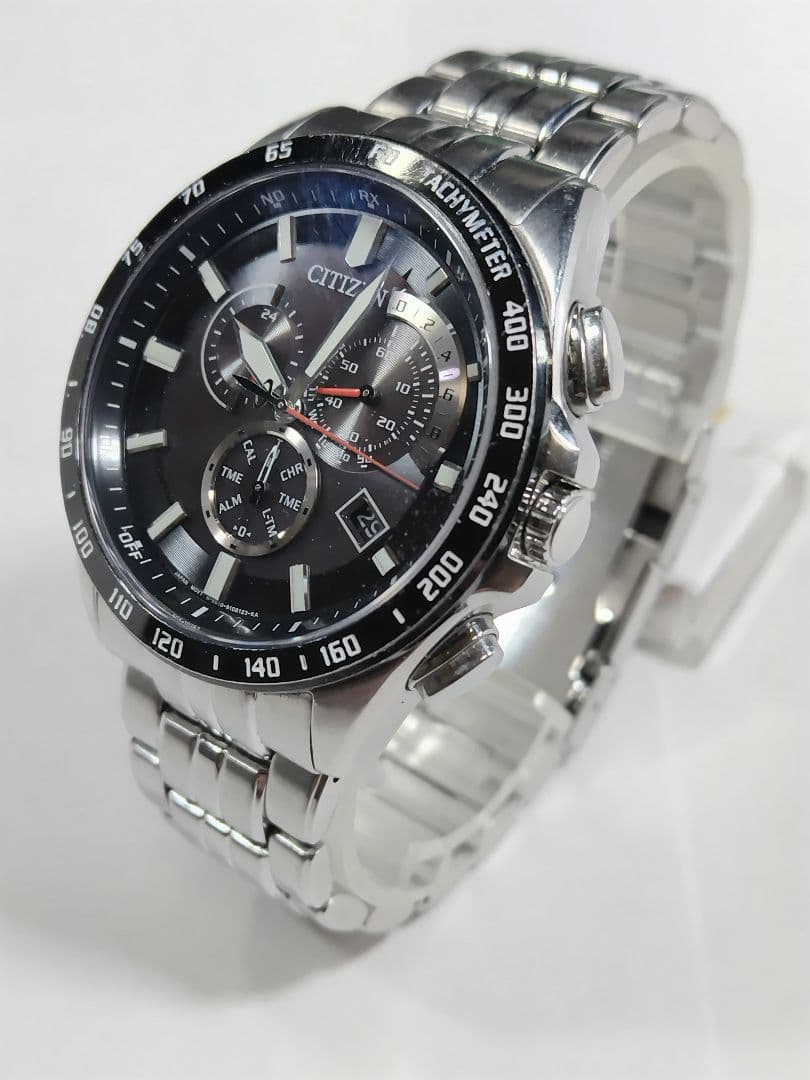 CITIZENシチズンアテッサ　エコドライブ　ソーラー電波時計　クロノグラフ