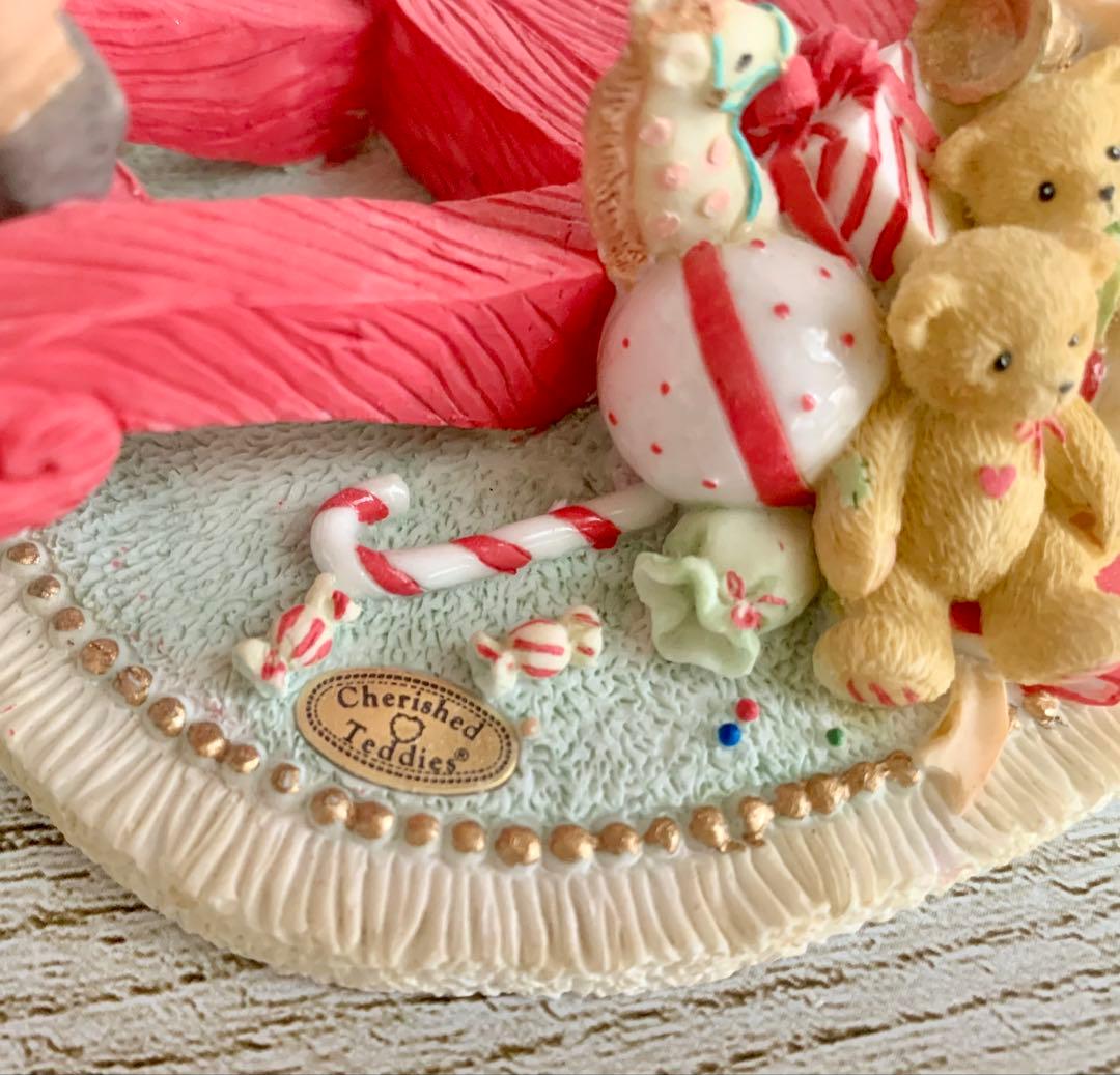 チェリッシュドテディーズ トナカイに乗ったクマ クリスマス 置物