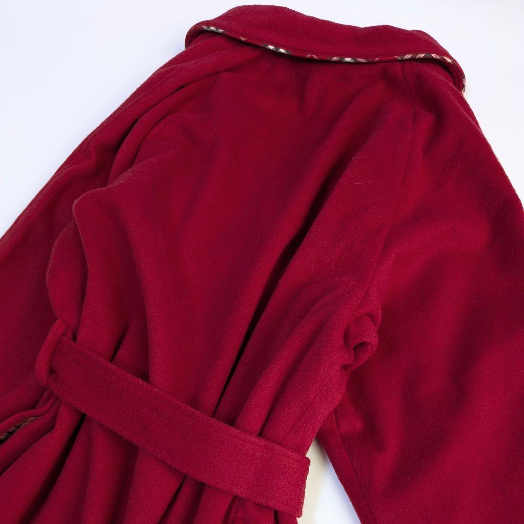 未使用、タグ付き バーバリーロンドン ガウンコート L ベルト 赤 ホース刺繍