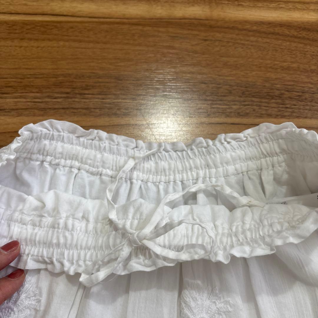 【新品未使用】コットンボイルエンブロイダーティアードスカート