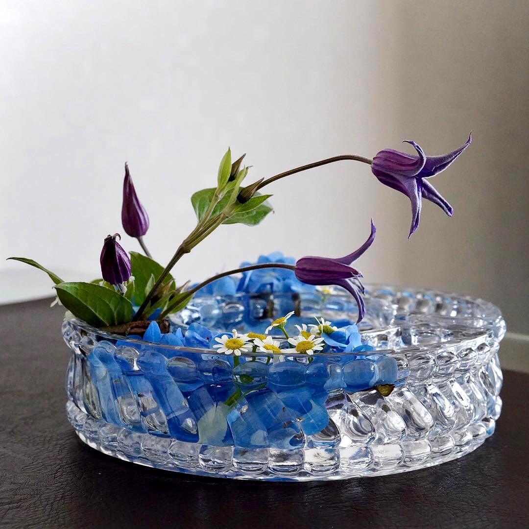 美品★オールドバカラ バンブー テーブル センター ピース フラワーベース/花器