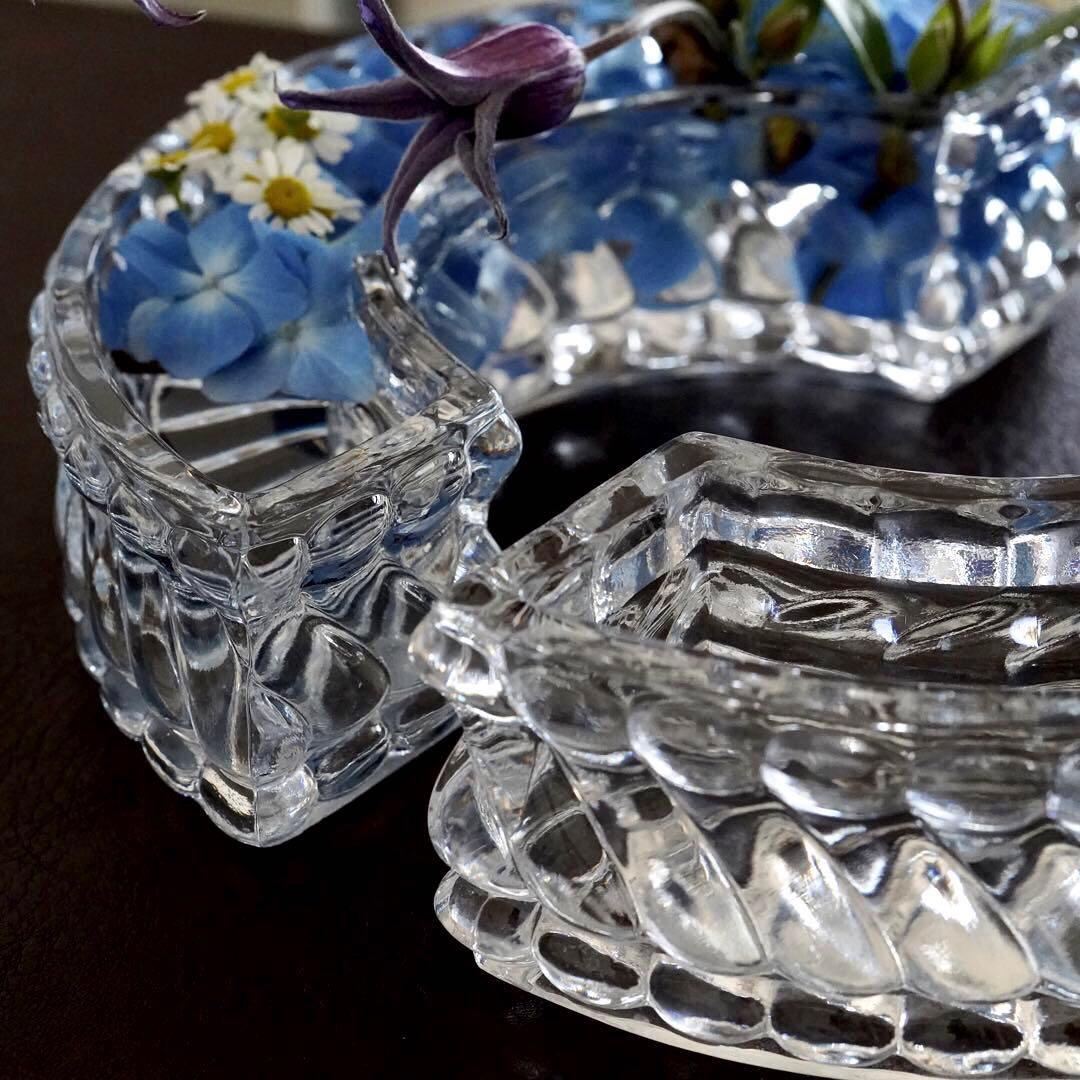 美品★オールドバカラ バンブー テーブル センター ピース フラワーベース/花器