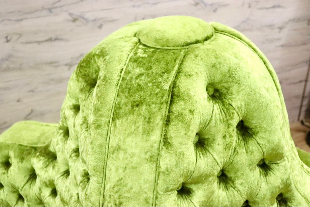 GMHK129○西洋アンティーク調 ラウンドソファ 4人掛けソファ ファブリッ