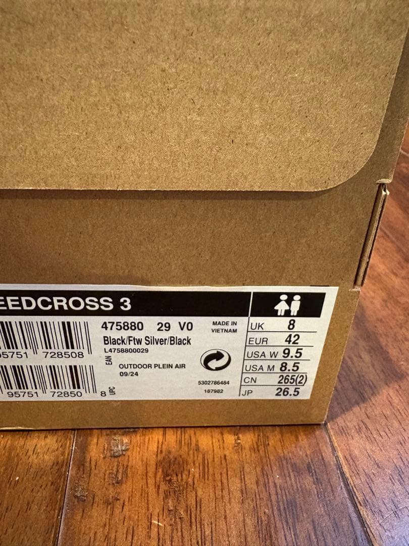 サロモン　SALOMON SPEEDCROSS 3 ブラック　箱あり