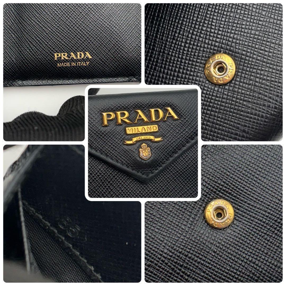 PRADA プラダ / サフィアーノメタルコンパクトウォレット ブラック