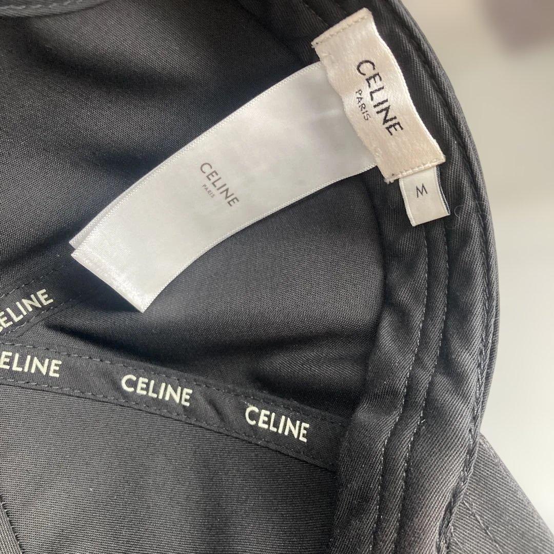 CELINE セリーヌ　ベースボールキャップ　ドリルコットン　M セリーヌロゴ