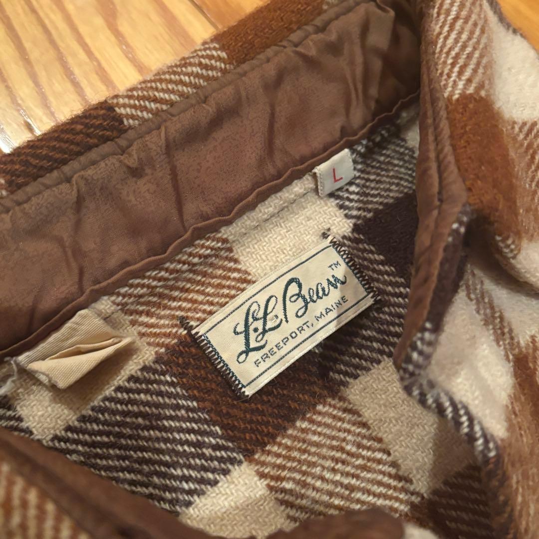 60s-70s L.L.Bean ウールシャツ　Lサイズ 筆記体タグ