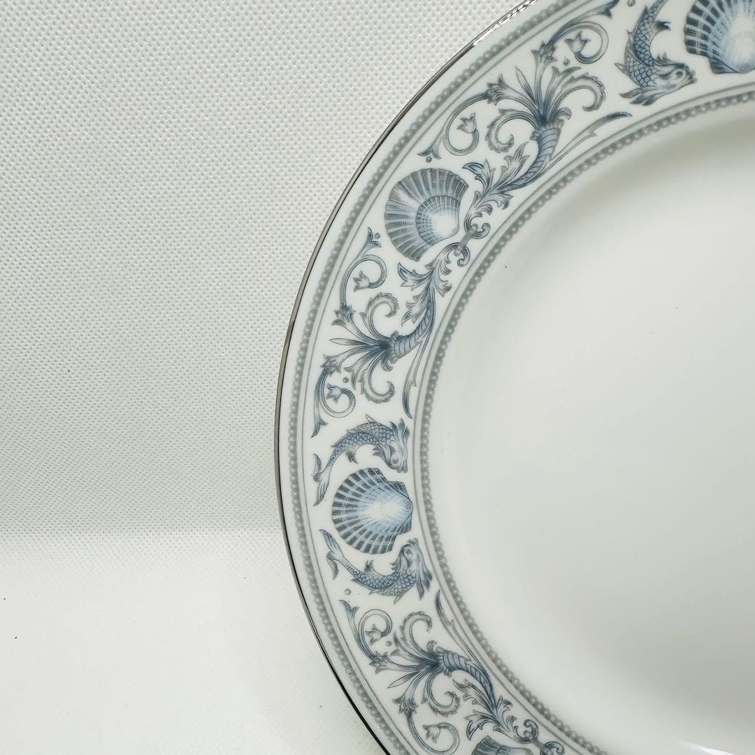 ウェッジウッド ドルフィンホワイト 20.5cmプレート 6枚セット　黒壺