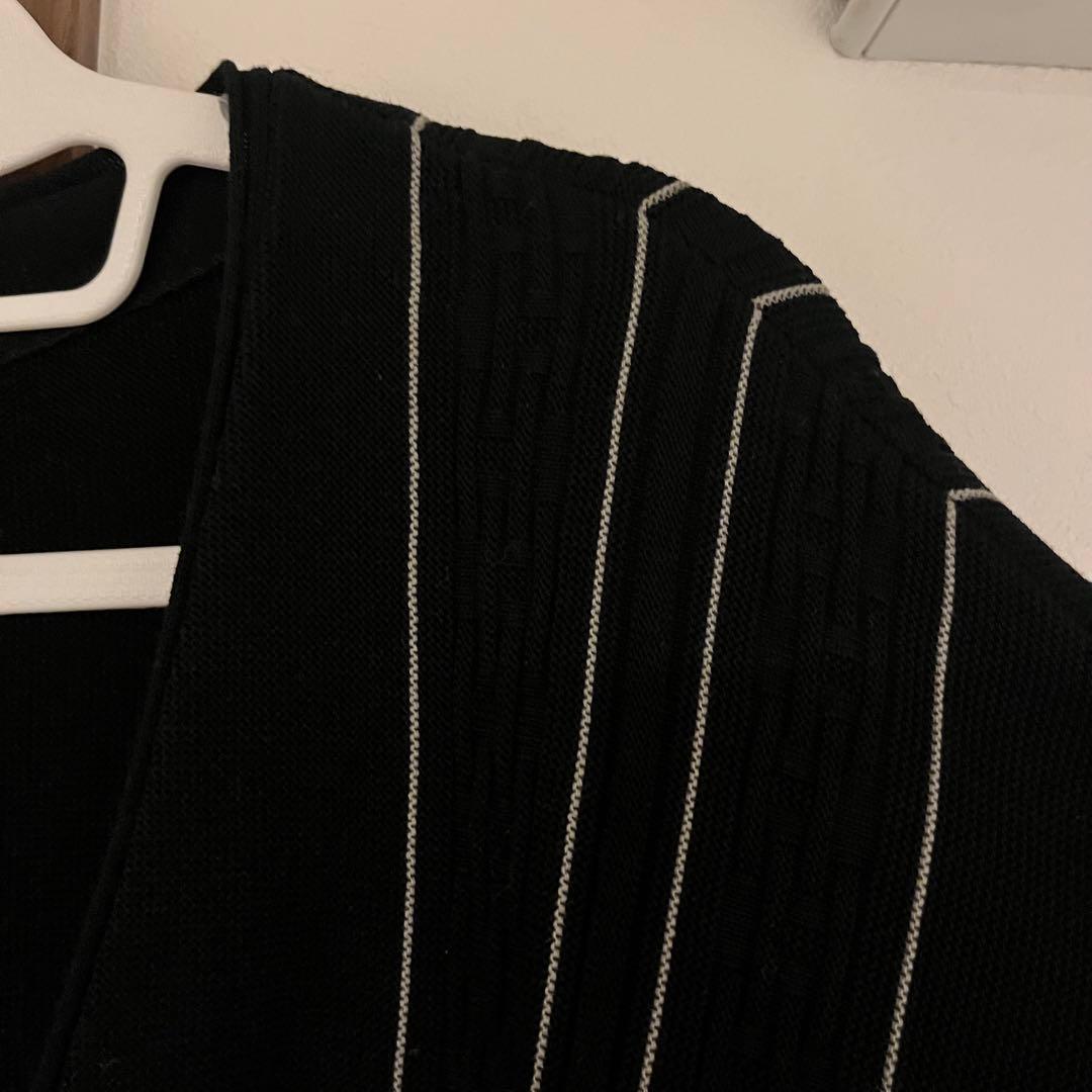 HUF ブラック ストライプ カーディガン XL