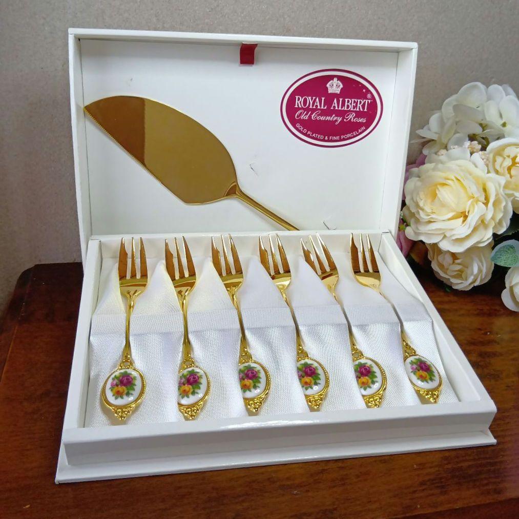 箱入り オールドカントリーローズ フォーク6本＆ケーキサーバーセット