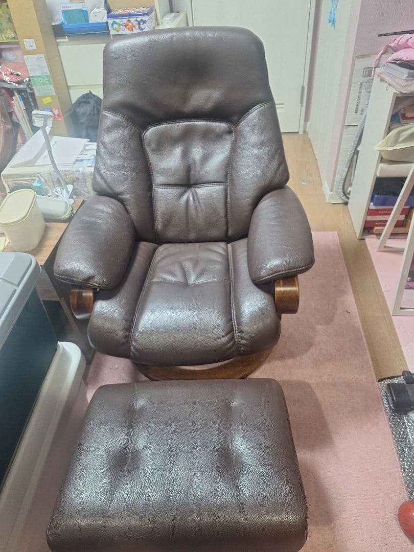 【引き取り専用】ヒモラ レザー リクライニングソファチェア