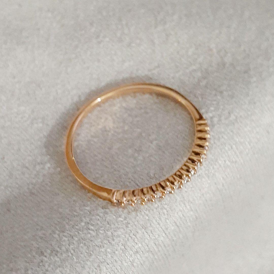 4℃(ヨンドシー) K18PG ハーフエタニティ リング