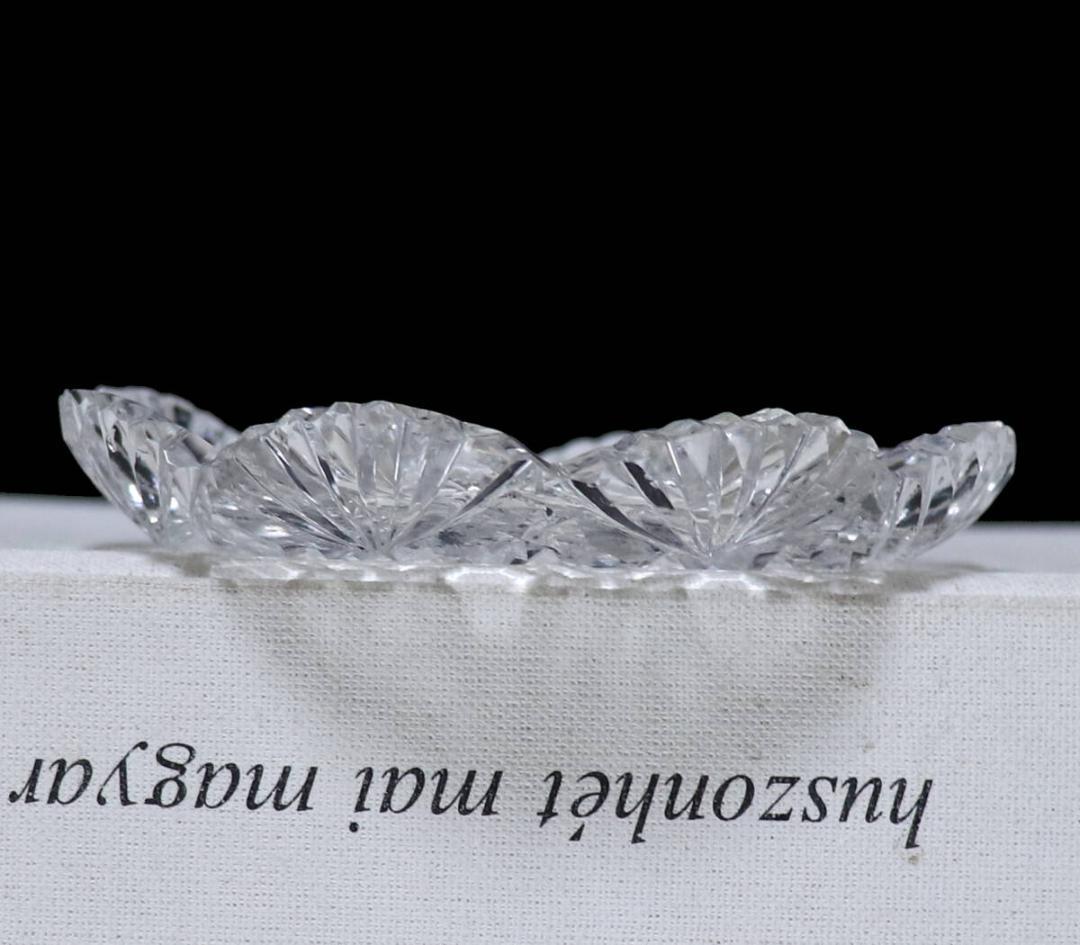 オールド・バカラ 格子文様×扇カット 豆皿 茶懐石 プレート 小皿 ディアマン