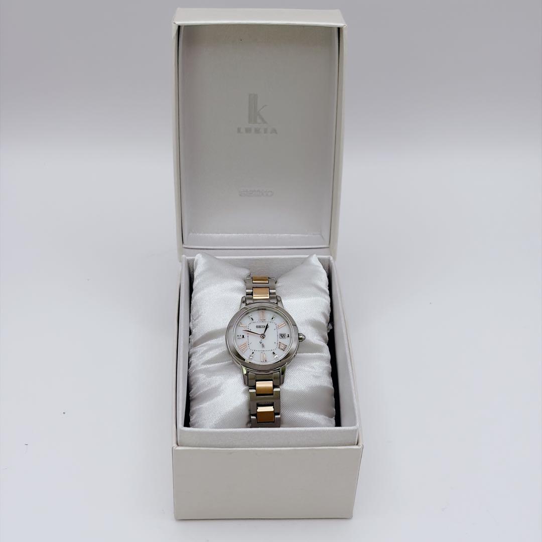 【極美品✨】SEIKO ルキア レディーダイヤ 電波ソーラー 1Pダイヤ チタン