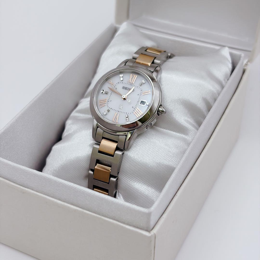 【極美品✨】SEIKO ルキア レディーダイヤ 電波ソーラー 1Pダイヤ チタン