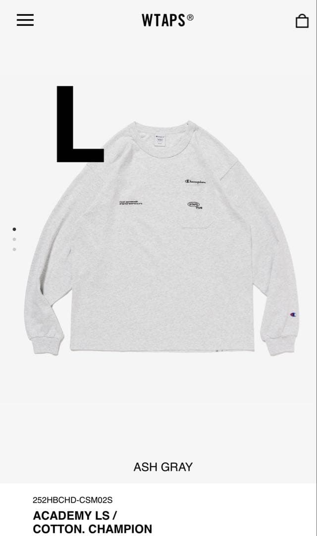 wtaps × champion academy ls ロンT Lサイズ