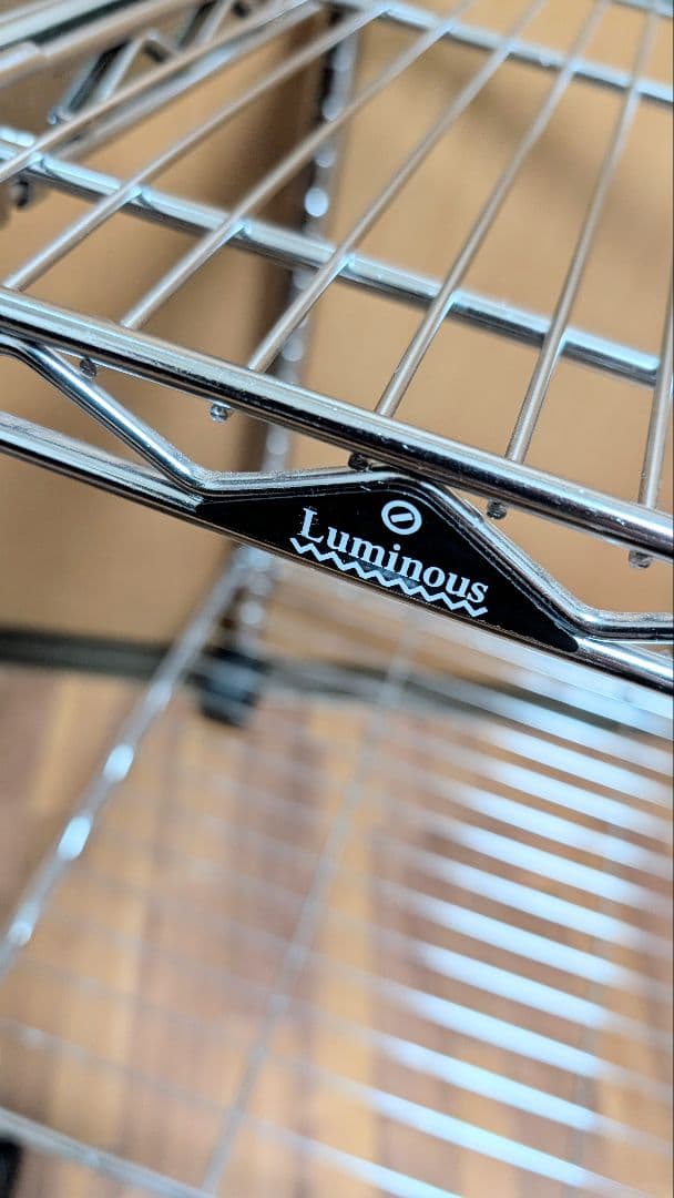 メタル ルミナスシリーズ スチールラック キャスター付き　スライド棚板　軽量版