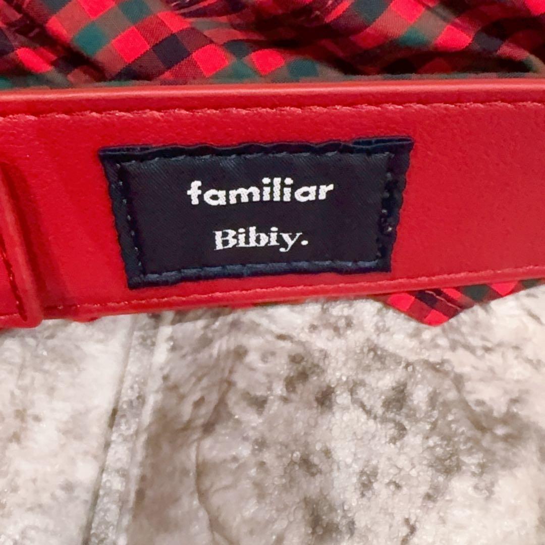 未使用級 familiar Bibiy. フリルチェックストラップ