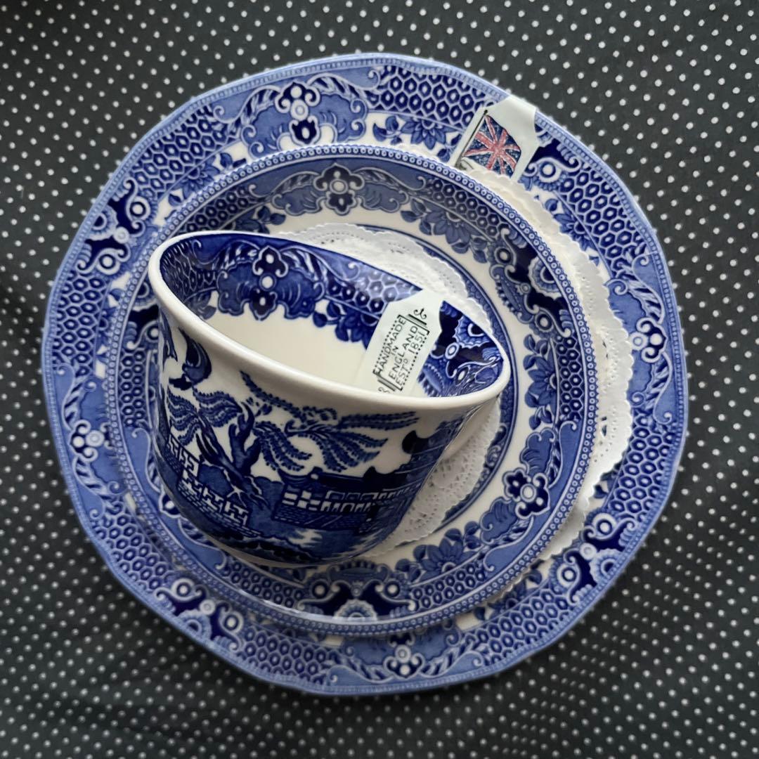 バーレイ ティーカップ&ソーサー　ブルーウィロー　プレート　burleigh