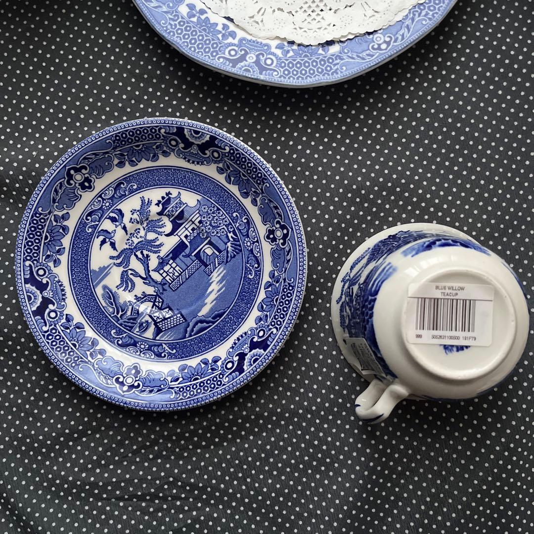 バーレイ ティーカップ&ソーサー　ブルーウィロー　プレート　burleigh