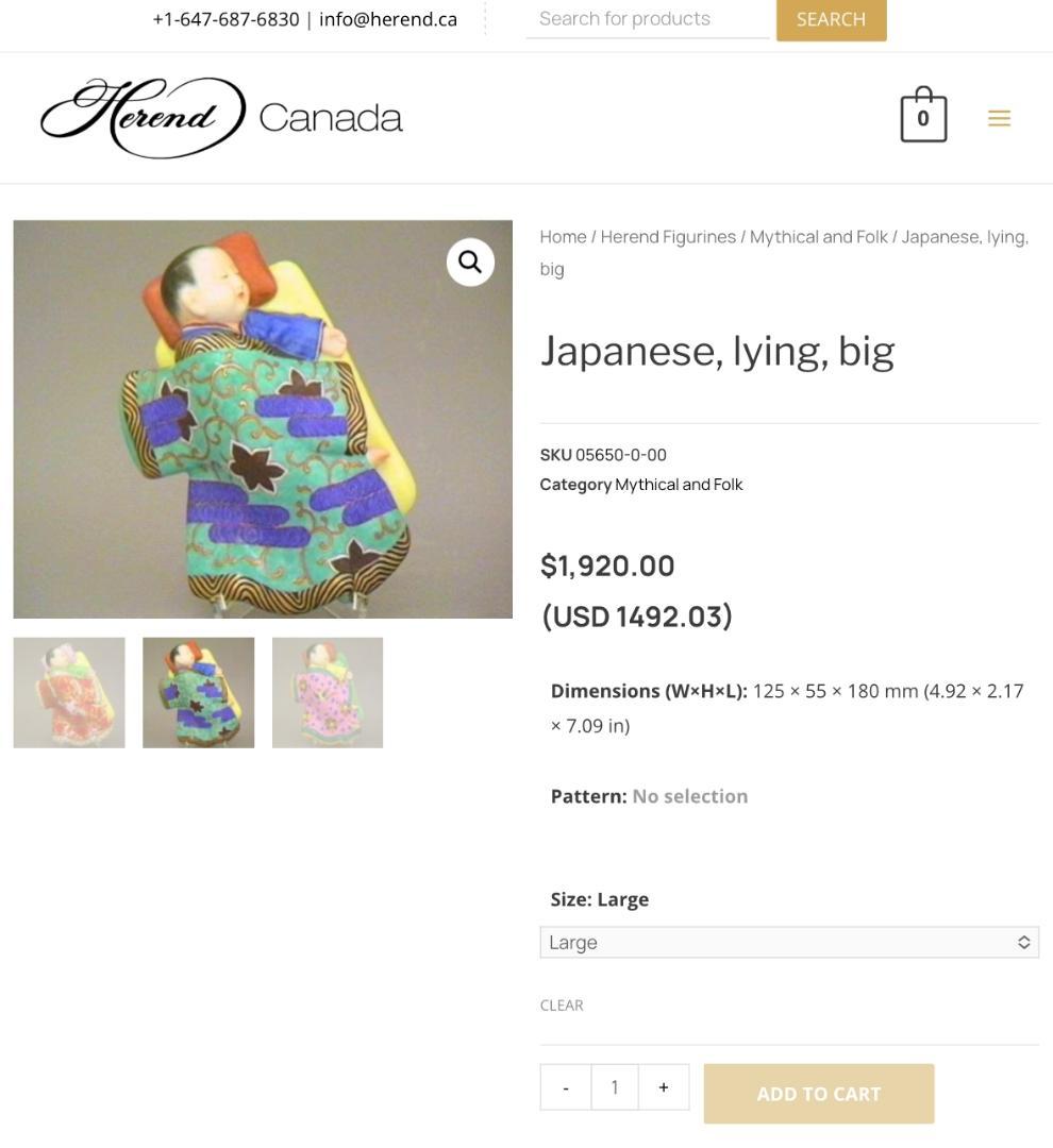 ヘレンド 眠る子ども スリーピングボーイ シノワズリ フィギュリン