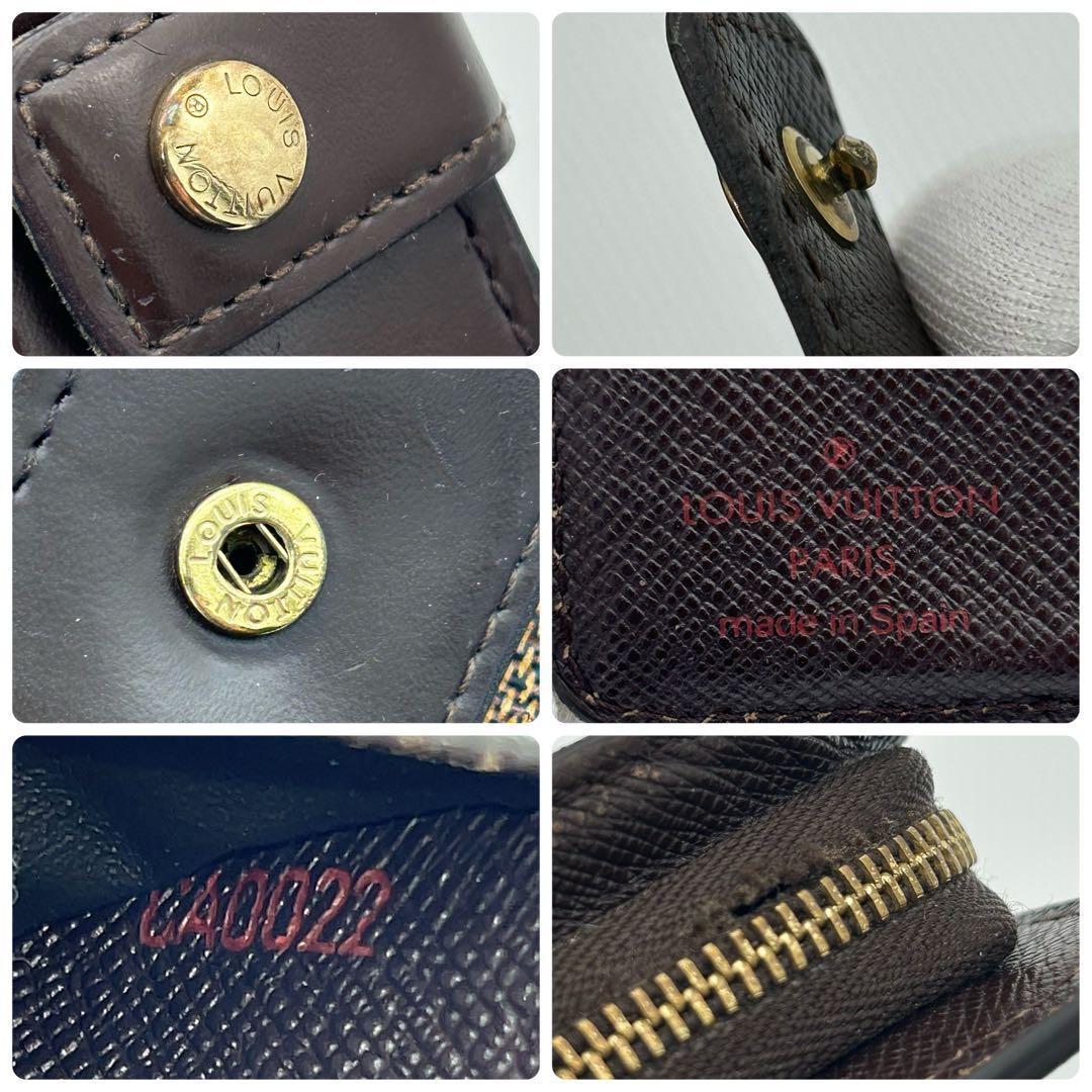 ルイ ヴィトン ダミエ コンパクトジップ 二つ折り 財布 ラウンドファスナー