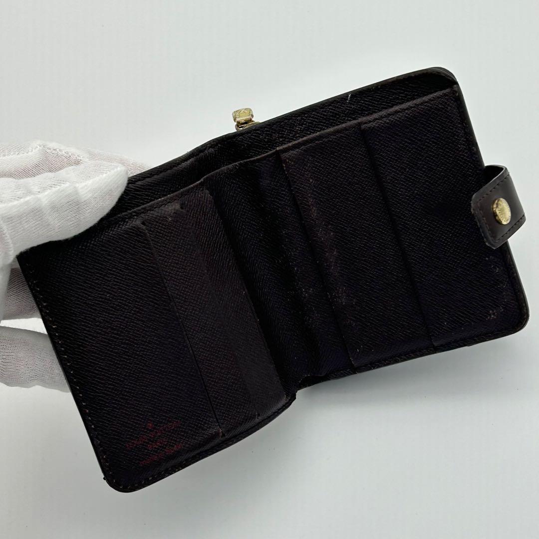 ルイ ヴィトン ダミエ コンパクトジップ 二つ折り 財布 ラウンドファスナー