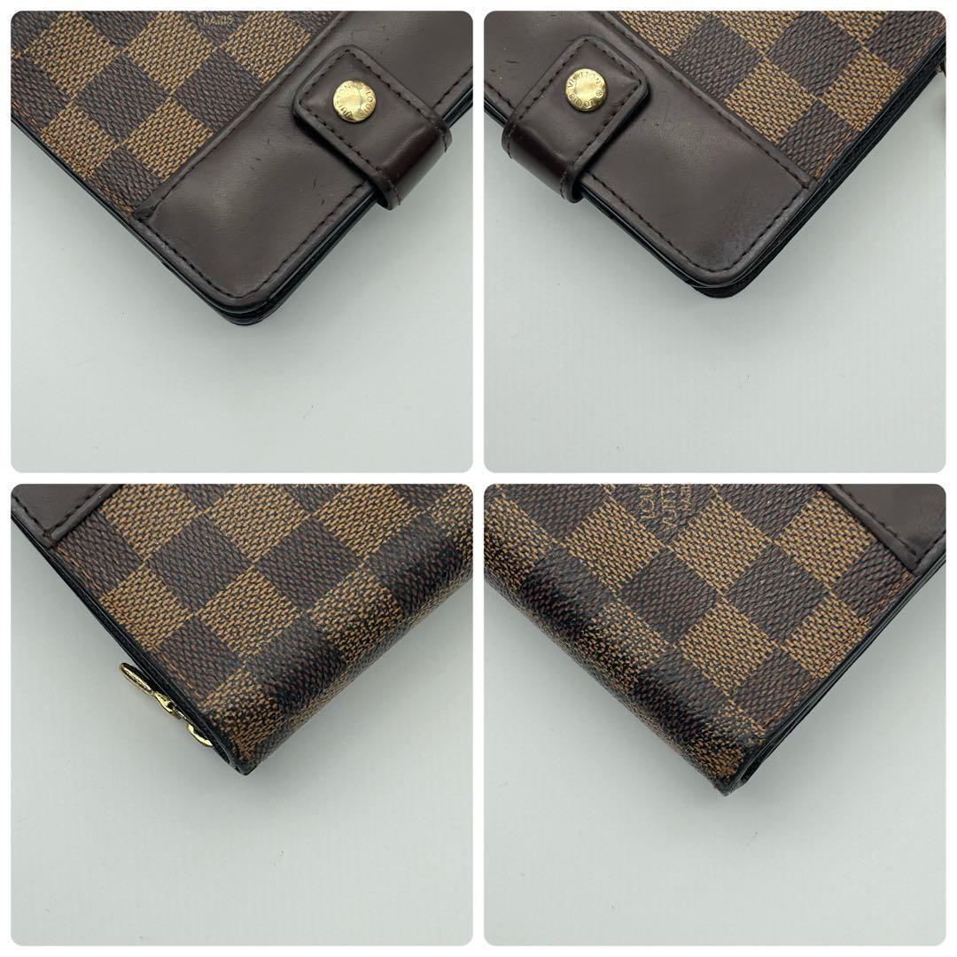 ルイ ヴィトン ダミエ コンパクトジップ 二つ折り 財布 ラウンドファスナー