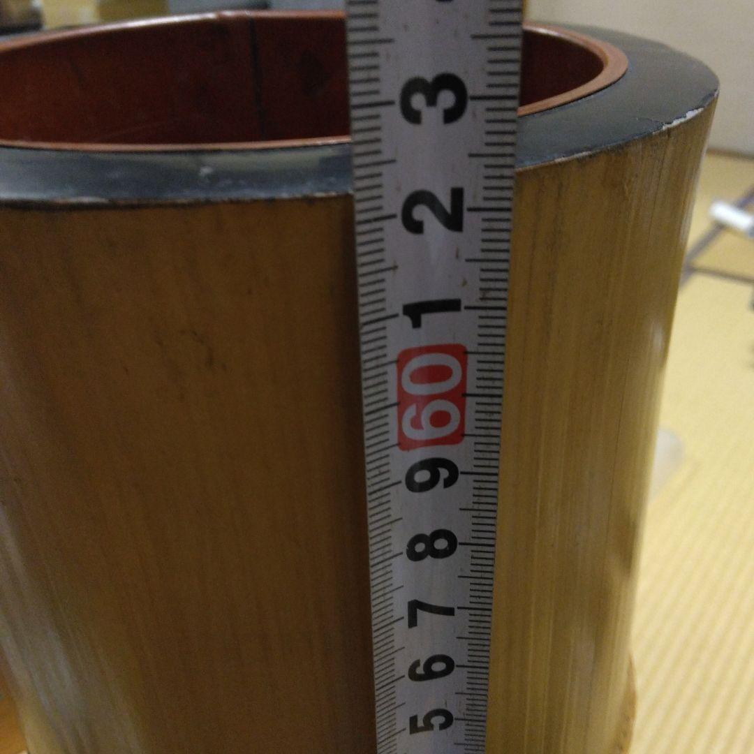 花器　小原流　いけばな　天然　孟宗竹　切根付　二重　生花　存在感　立派　和　日本