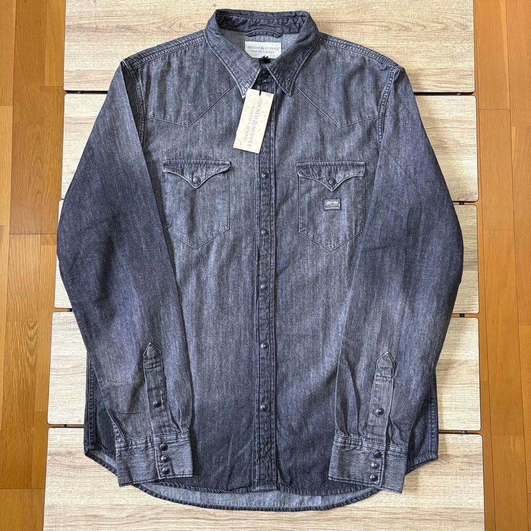 デニム&サプライ ラルフローレン デニムシャツ ブラック 新品 タグ付 L 希少