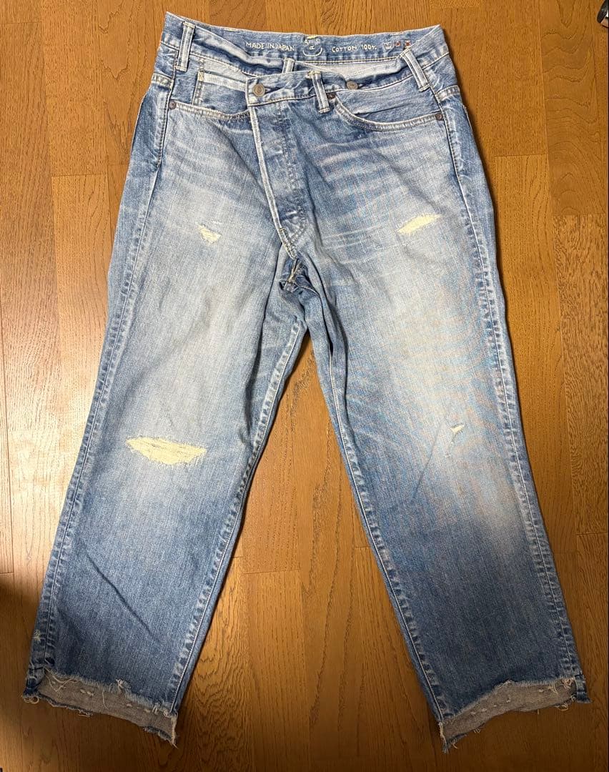 45R ライ麦デニムのクロスオーバーパンツ 清