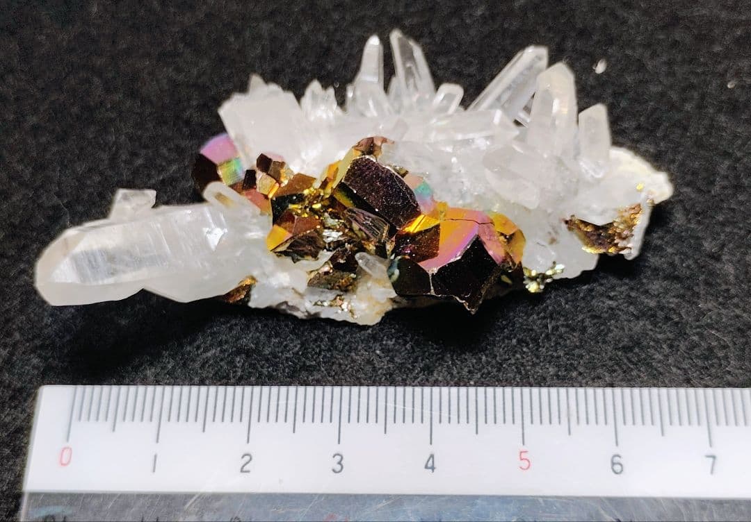 h*g様 【コレクター向】レインボーパイライト 水晶クラスター 共生 インドネシ