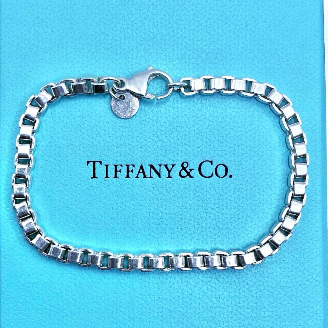 【美品】ティファニー ベネチアン ブレスレット 17cm シルバー レディース