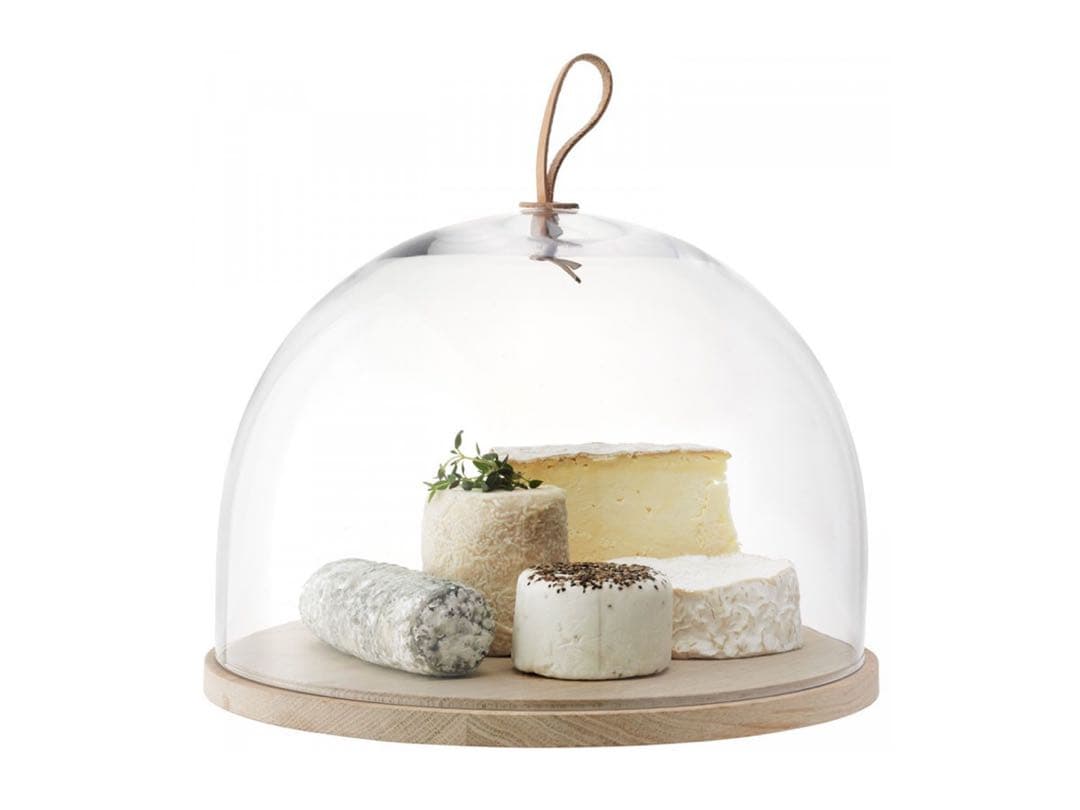 【箱付き】ガラス製ドーム型カバー 木製ベース付き