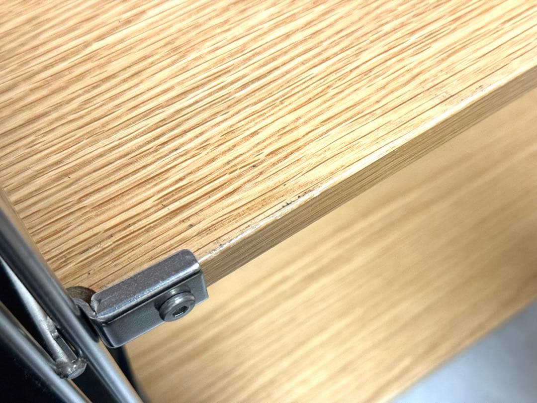 ステンレスユニットシェルフ　オーク材棚セット　ワイド　小