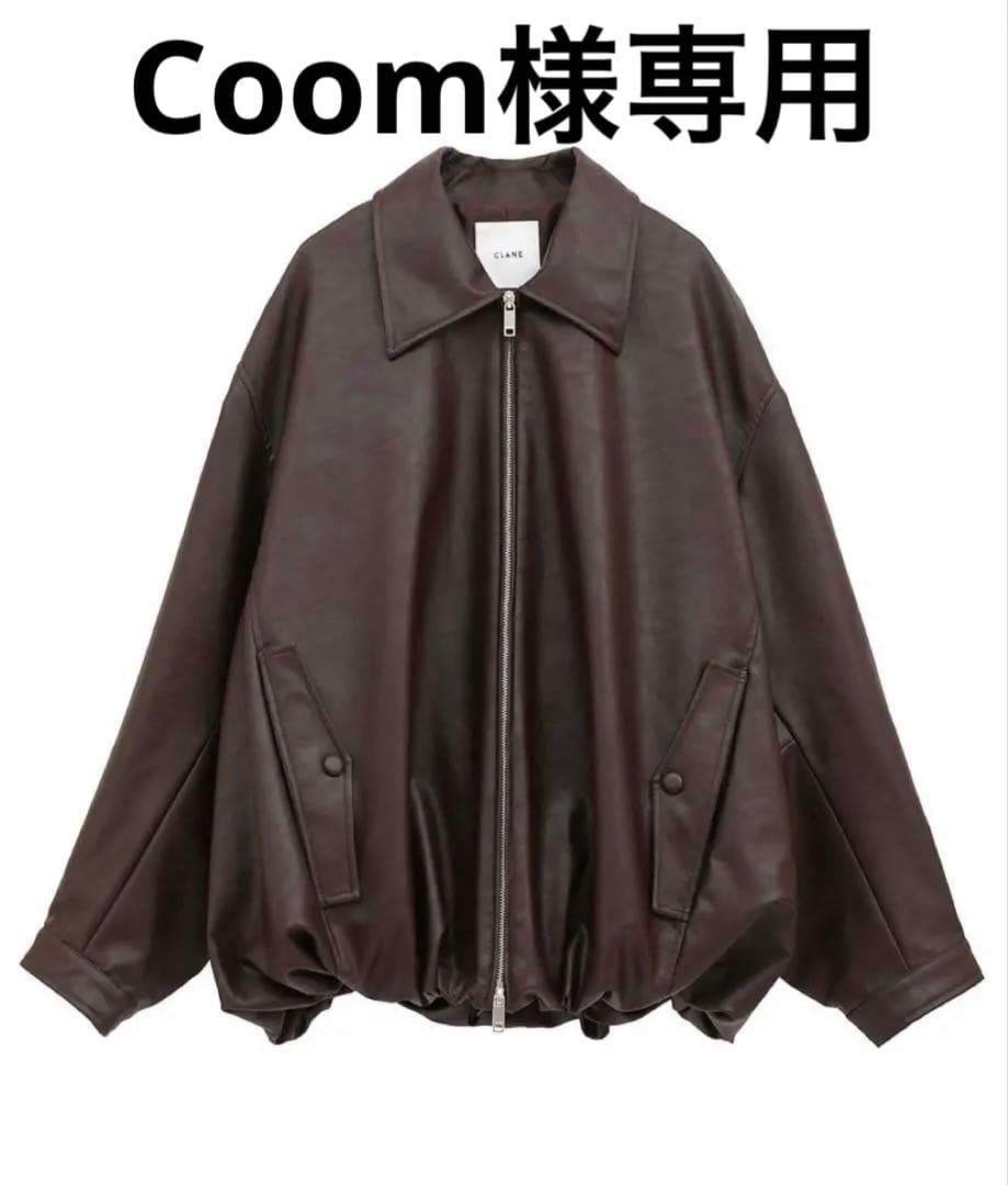 ジャケット・アウター CoomCLANE FAKE LEATHER BALLOON JACKET
