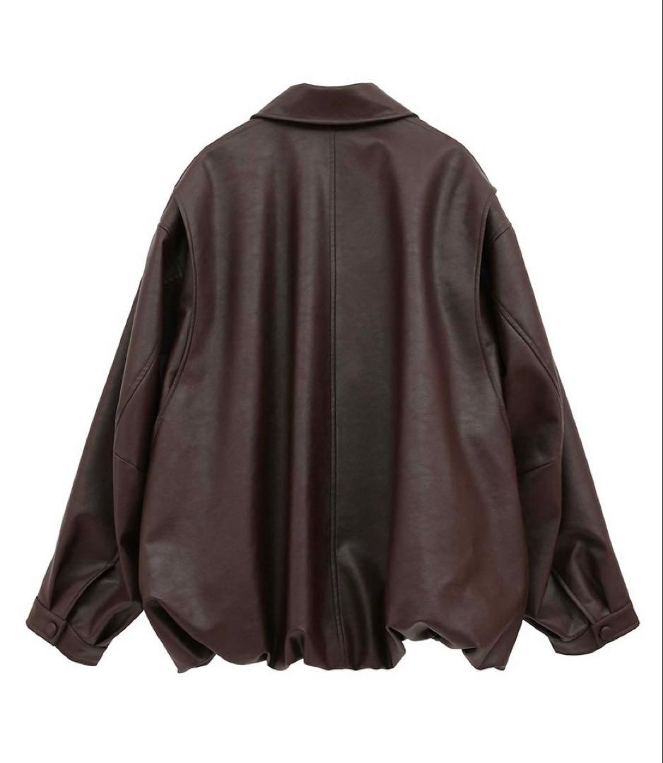 ジャケット・アウター CoomCLANE FAKE LEATHER BALLOON JACKET