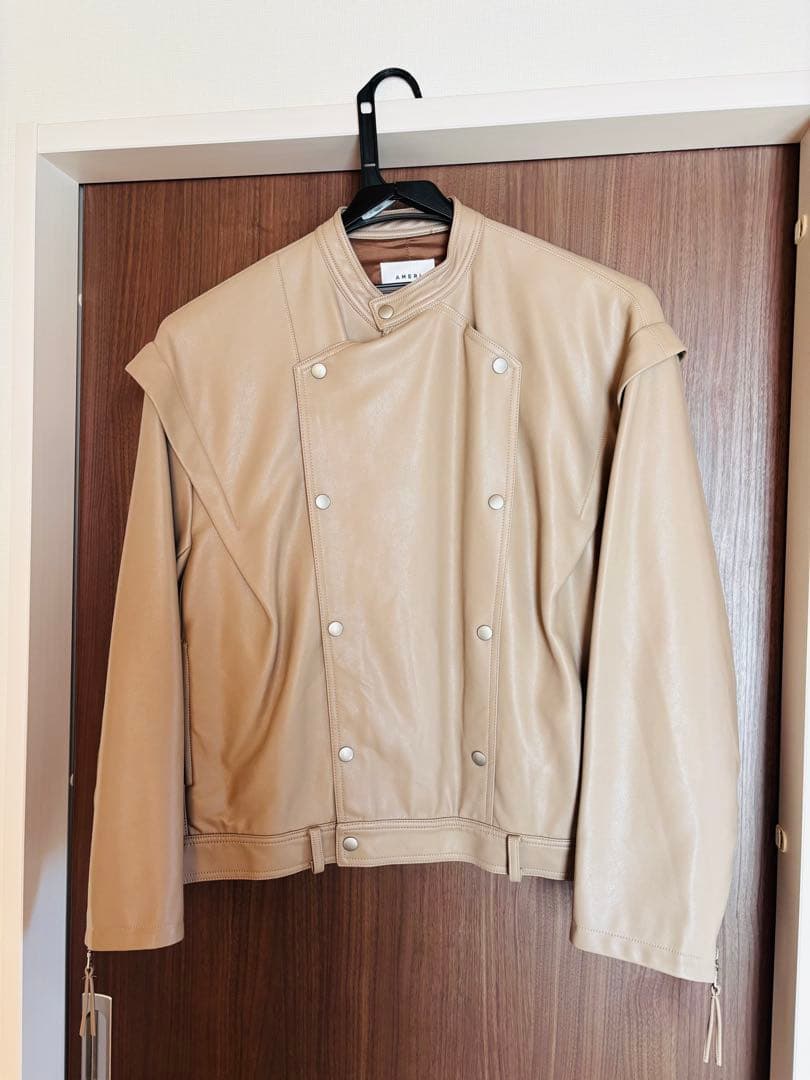 【Ameri】RETRO FAKE LEATHER JACKET