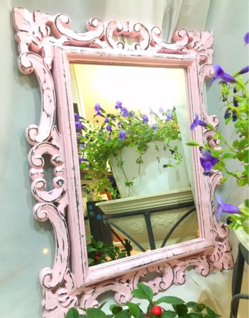 ミラー　鏡　ピンク