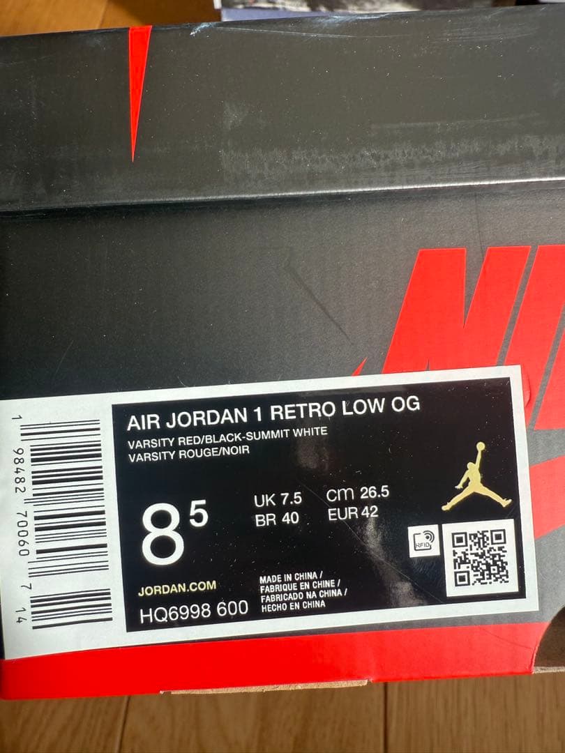 靴 AIR JORDAN 1 RETRO LOW Chicago