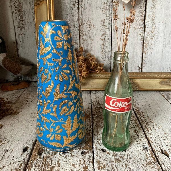 トルコ ヴィンテージ*Kutahyaキュタフヤ陶器*ハンドペイントフラワーベース