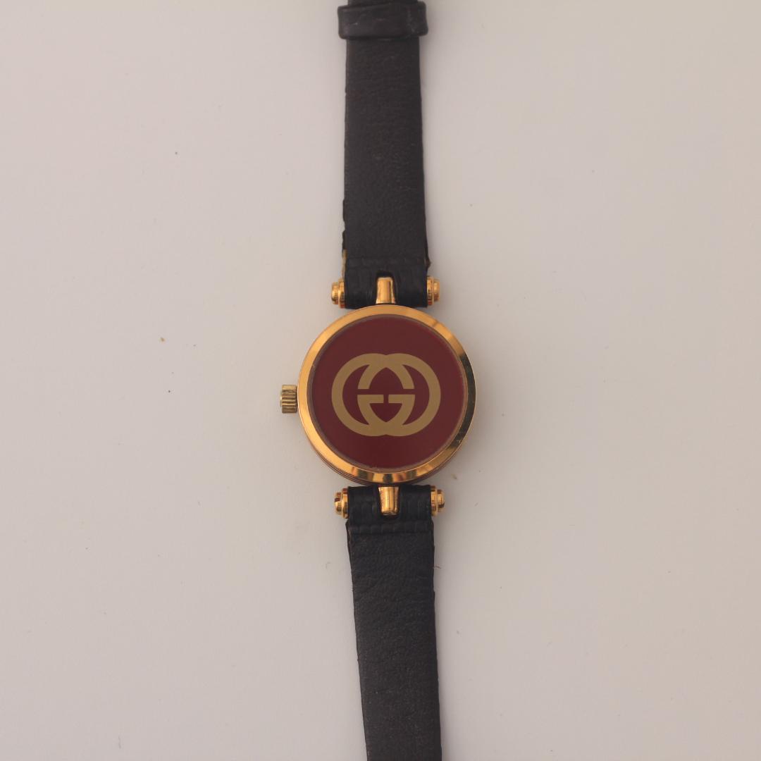 稼働品 グッチ GUCCI シェリーライン ヴィンテージ ゴールド 腕時計 箱付