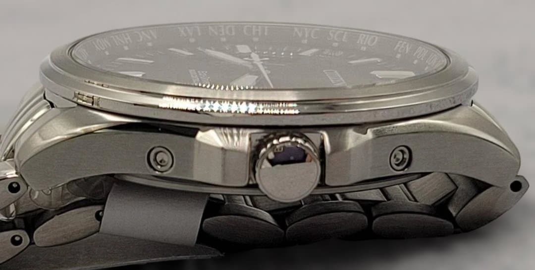 CITIZEN Eco-Drive ブラック ステンレス 電波時計　美品