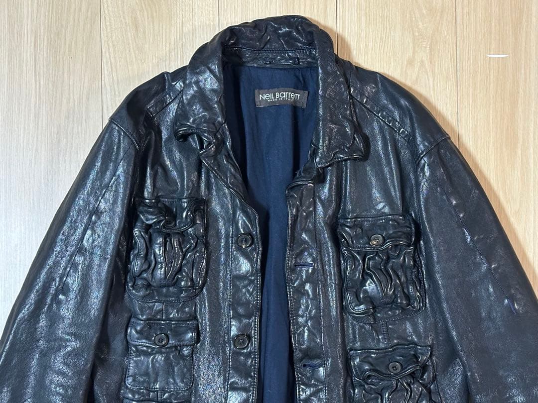 NEIL BARRETT バッファロー ブラックレザージャケット XS