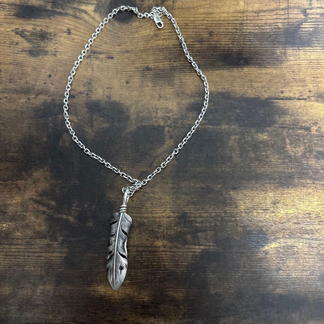 羽根デザイン シルバーネックレス