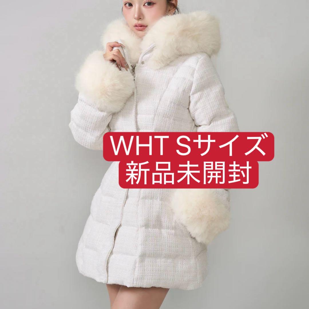 darich レディミディツイードダウンコート WHT S 新品未開封